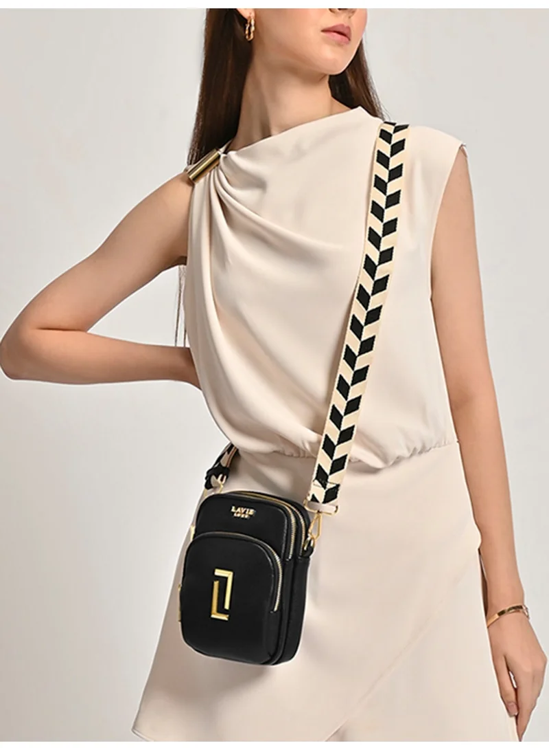 لافي حقيبة نسائية فاخرة عمودية بثلاثة جيوب أسود